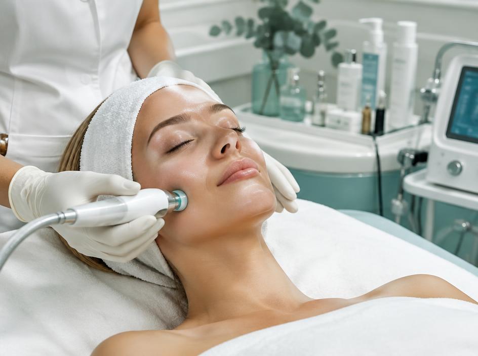 Tratamiento de plasma facial en cabina estética